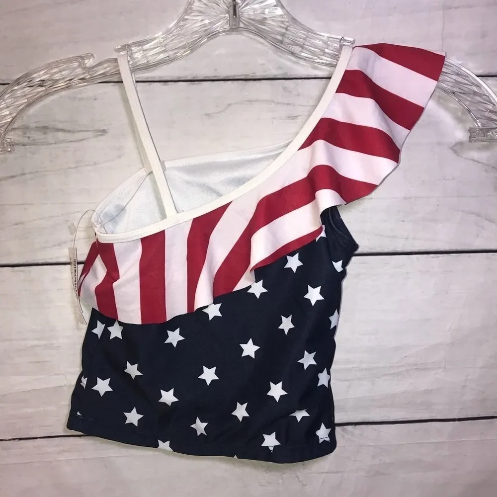Children’s Place Tidal Ruffle Tankini Top S (5-6)